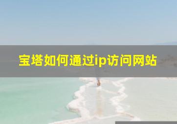 宝塔如何通过ip访问网站