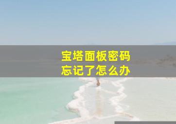 宝塔面板密码忘记了怎么办