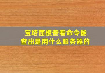 宝塔面板查看命令能查出是用什么服务器的