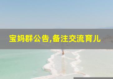 宝妈群公告,备注交流育儿