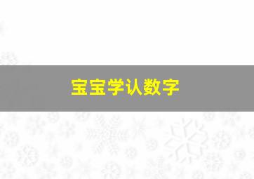 宝宝学认数字