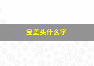 宝盖头什么字