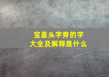 宝盖头字旁的字大全及解释是什么