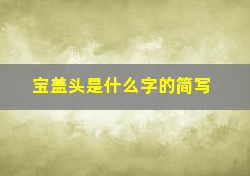 宝盖头是什么字的简写