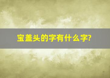 宝盖头的字有什么字?