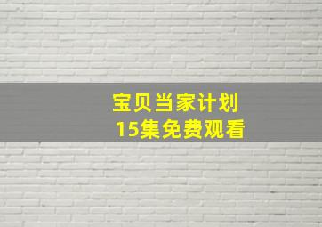 宝贝当家计划15集免费观看