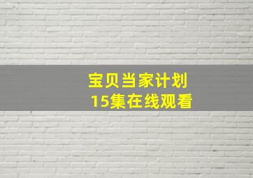 宝贝当家计划15集在线观看