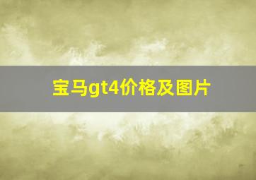 宝马gt4价格及图片