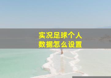 实况足球个人数据怎么设置