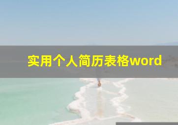 实用个人简历表格word