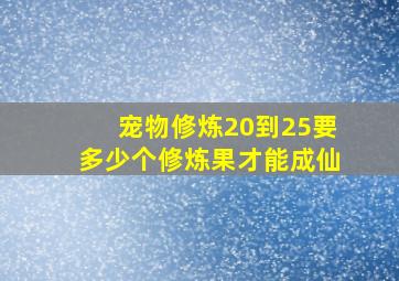 宠物修炼20到25要多少个修炼果才能成仙