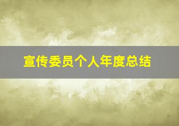 宣传委员个人年度总结