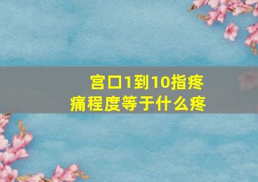 宫口1到10指疼痛程度等于什么疼