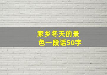 家乡冬天的景色一段话50字