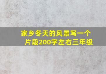 家乡冬天的风景写一个片段200字左右三年级