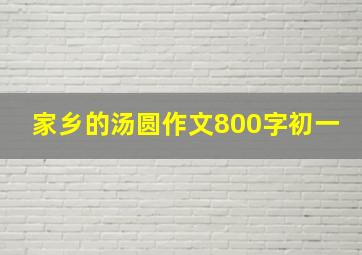 家乡的汤圆作文800字初一