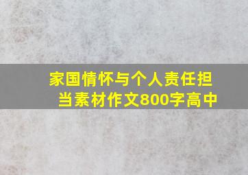 家国情怀与个人责任担当素材作文800字高中