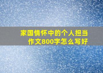 家国情怀中的个人担当作文800字怎么写好