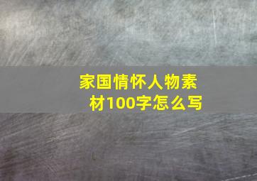 家国情怀人物素材100字怎么写