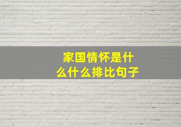 家国情怀是什么什么排比句子