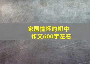 家国情怀的初中作文600字左右