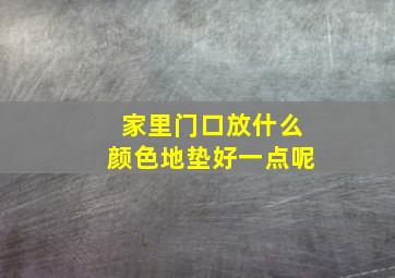 家里门口放什么颜色地垫好一点呢