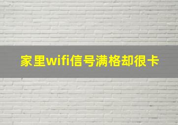 家里wifi信号满格却很卡