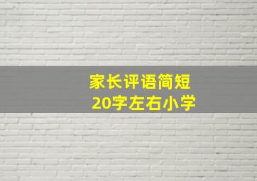 家长评语简短20字左右小学