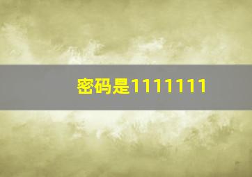 密码是1111111