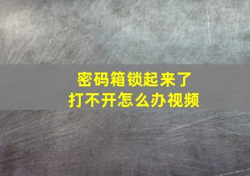 密码箱锁起来了打不开怎么办视频