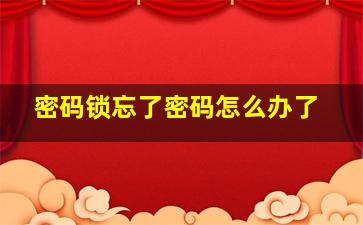 密码锁忘了密码怎么办了