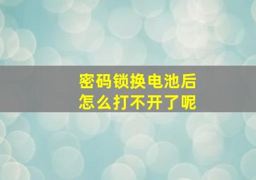 密码锁换电池后怎么打不开了呢