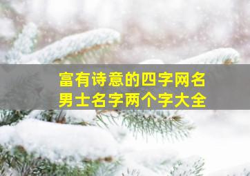 富有诗意的四字网名男士名字两个字大全