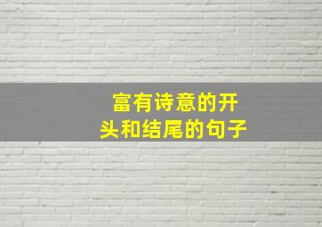 富有诗意的开头和结尾的句子