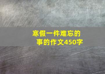 寒假一件难忘的事的作文450字