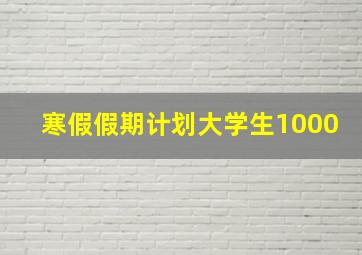 寒假假期计划大学生1000