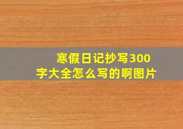 寒假日记抄写300字大全怎么写的啊图片