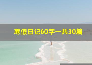 寒假日记60字一共30篇