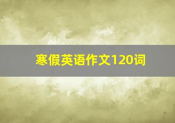 寒假英语作文120词