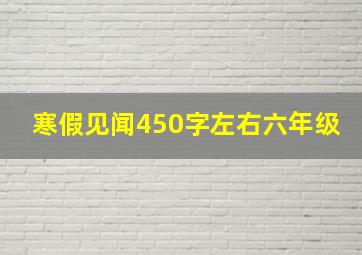 寒假见闻450字左右六年级