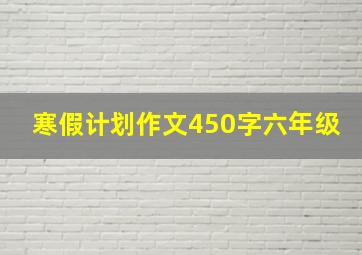 寒假计划作文450字六年级