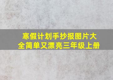 寒假计划手抄报图片大全简单又漂亮三年级上册