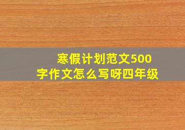 寒假计划范文500字作文怎么写呀四年级