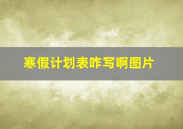 寒假计划表咋写啊图片