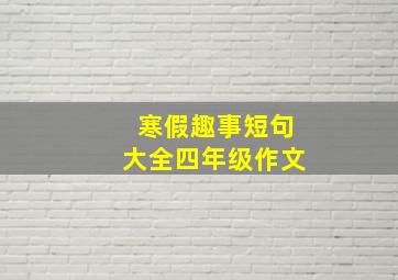 寒假趣事短句大全四年级作文