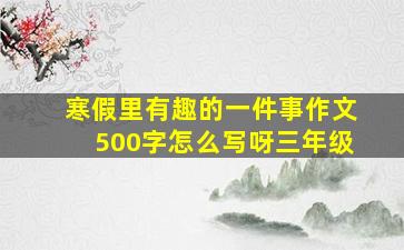 寒假里有趣的一件事作文500字怎么写呀三年级