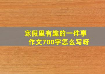 寒假里有趣的一件事作文700字怎么写呀