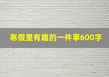 寒假里有趣的一件事600字