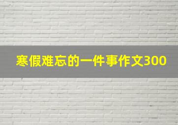 寒假难忘的一件事作文300