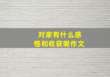 对家有什么感悟和收获呢作文